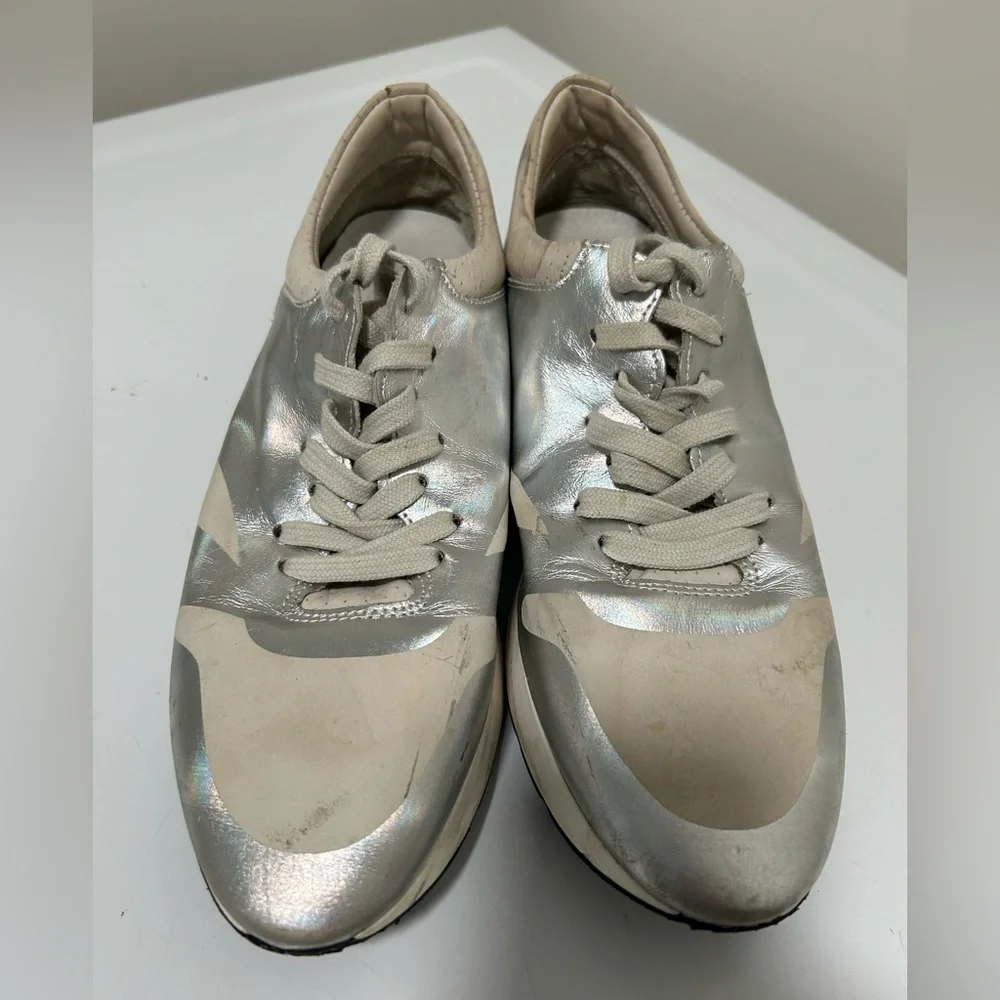 Free People Kick It Silver Metallic Sneaker Size 8.5 - 9 US 39 EU